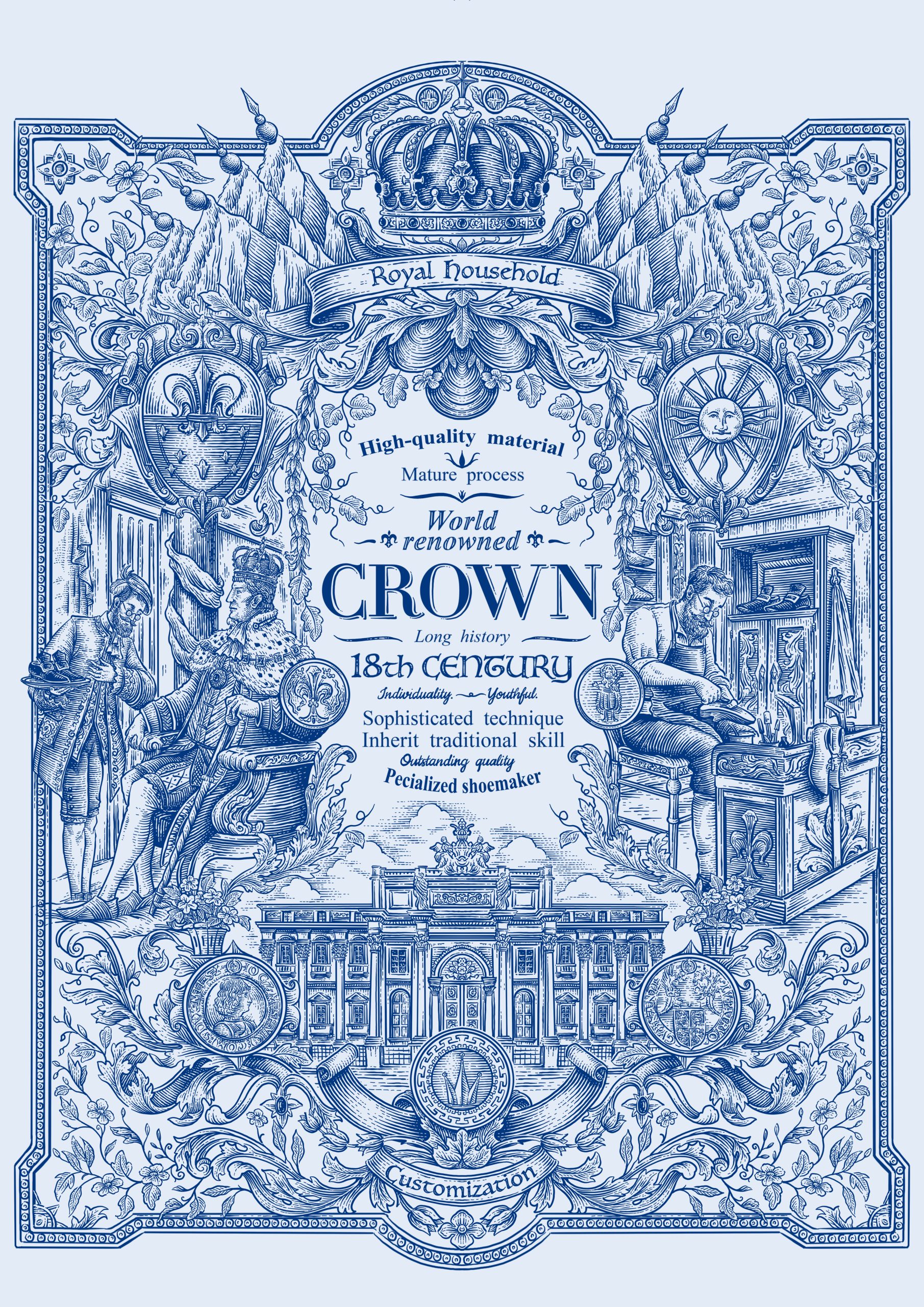 Crown: Italian Shoemaker, an illustration artwork by Chinese artist Dingzhe Gan