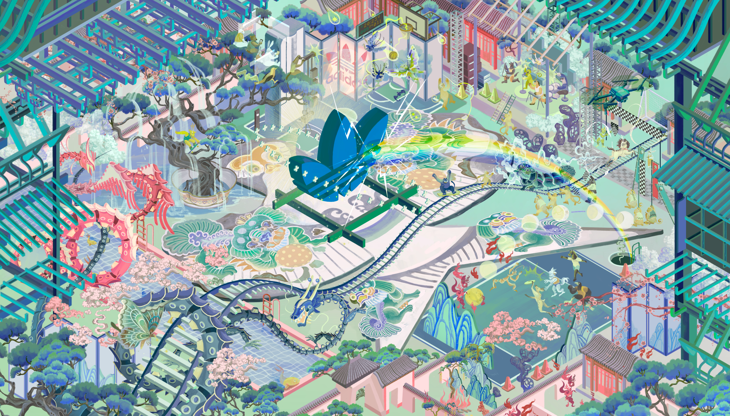 Xinyuan Zhan x Adidas illustration campaign